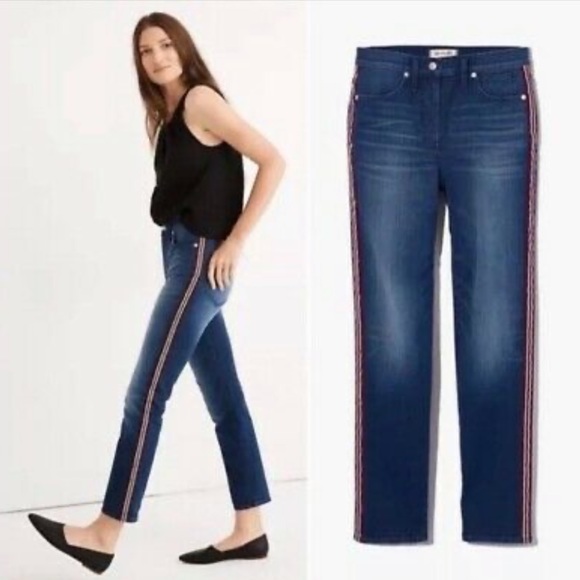 Madewell Denim - Madewell Stovepipe Jeans: Ribbon Tux Stripe Edition